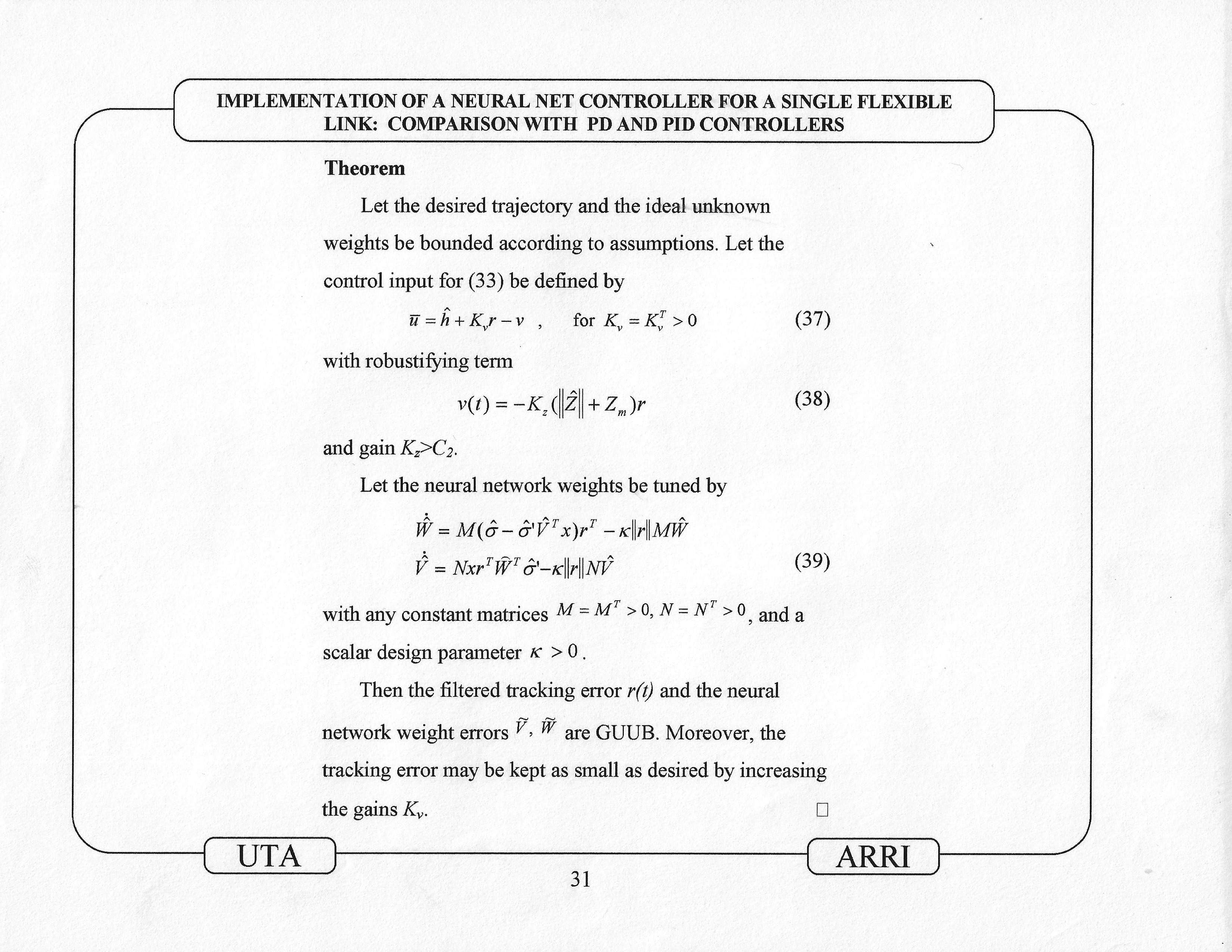 960724_Gutierrez_1996_Implementation_of_a_Neural_Net_Tracking_Controller_for_a_Single_Flexible_Link_Comparison_with_PD_and_PID_controllers_presentation_30